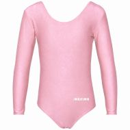Kids long sleeve leotard MAXIMA, suitable for gymnastics, ballet and dance, Cyclamen, XL /40042013N/