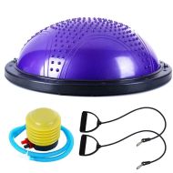 Полутопка за баланс BOSU BALL, 58.5 см, С твърда основа и ластици, Лилав /31067101/
