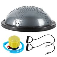 Полутопка за баланс BOSU BALL, 58.5 см, С твърда основа и ластици, Сив /31067102/