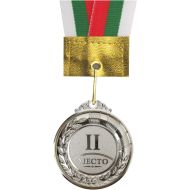Медал с трикольорна лента MAXIMA, 6 см, За второ място /00017202/